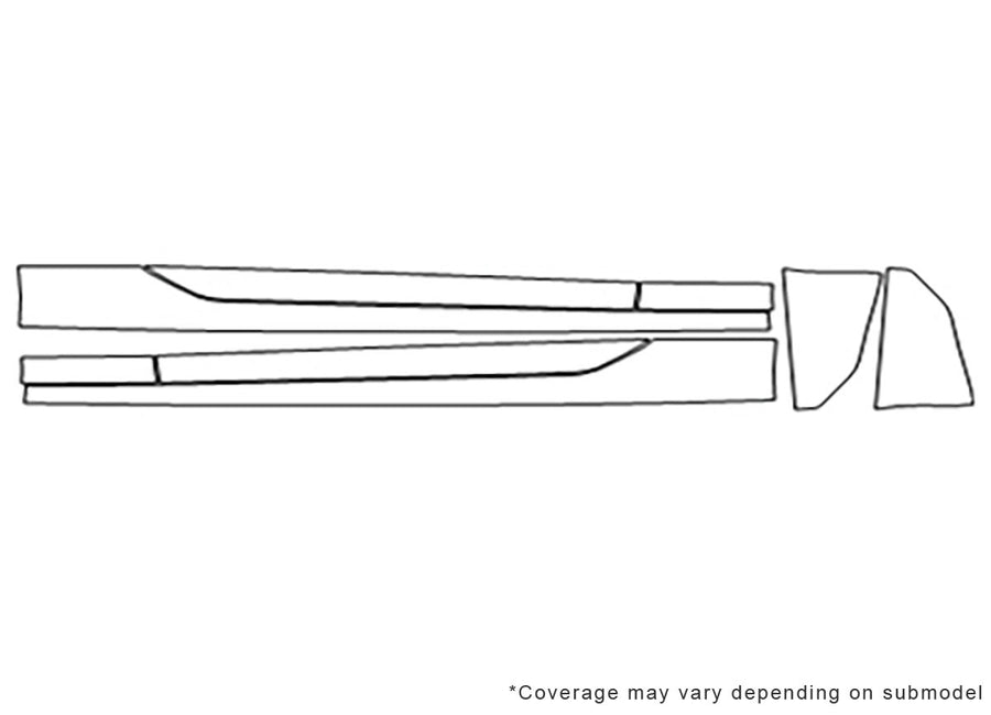 camaro 3M Clear Bra Door Cup Precut PPF Diagram