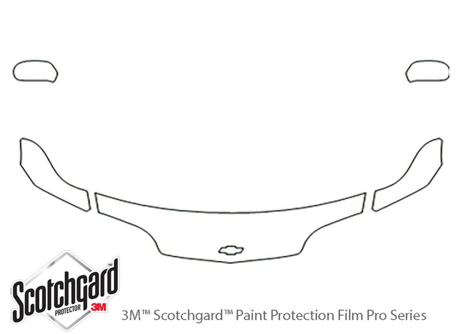 cavalier 3M Clear Bra Hood Precut PPF Diagram