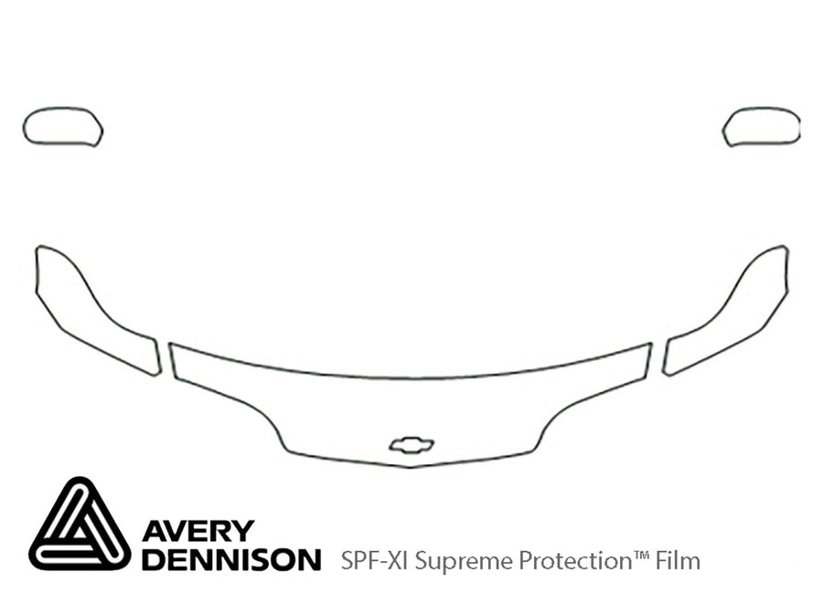 cavalier Avery Dennison Clear Bra Hood Precut PPF Diagram