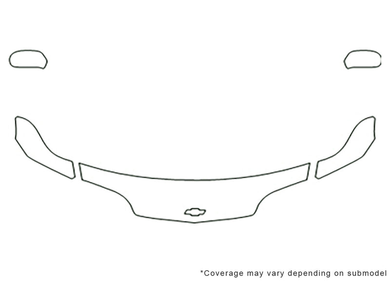 cavalier Avery Dennison Clear Bra Hood Precut PPF Diagram