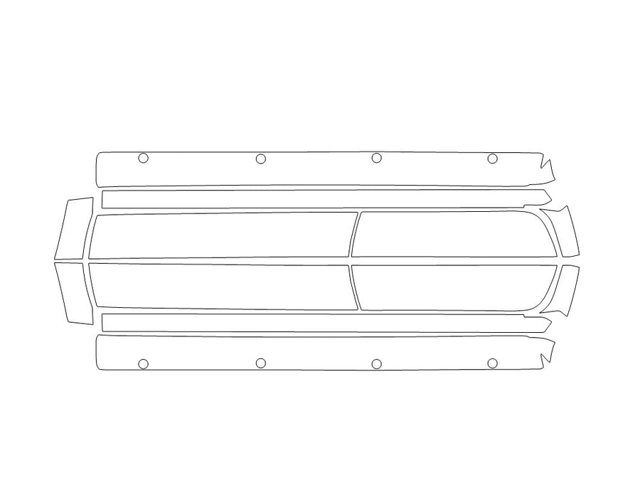 colorado 3M Clear Bra Door Cup Precut PPF Diagram