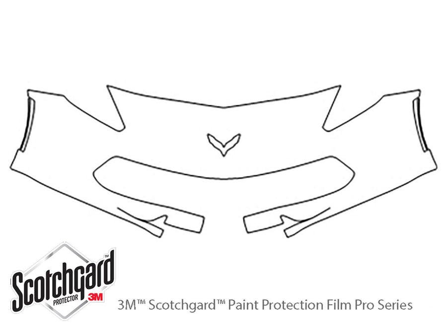 corvette 3M Clear Bra Bumper Precut PPF Diagram