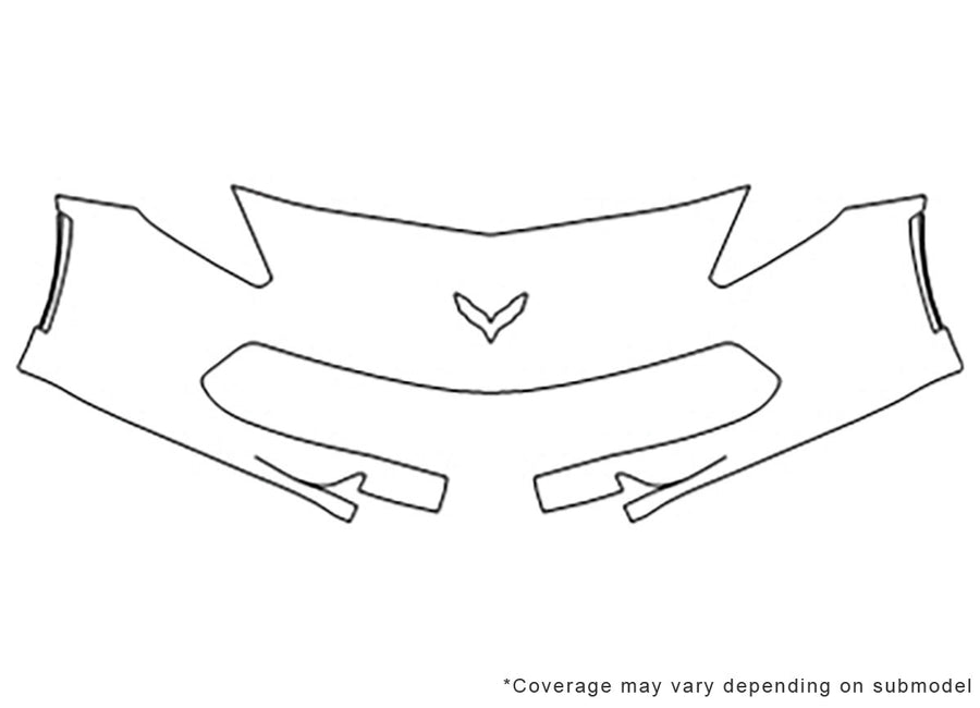 corvette Avery Dennison Clear Bra Bumper Precut PPF Diagram