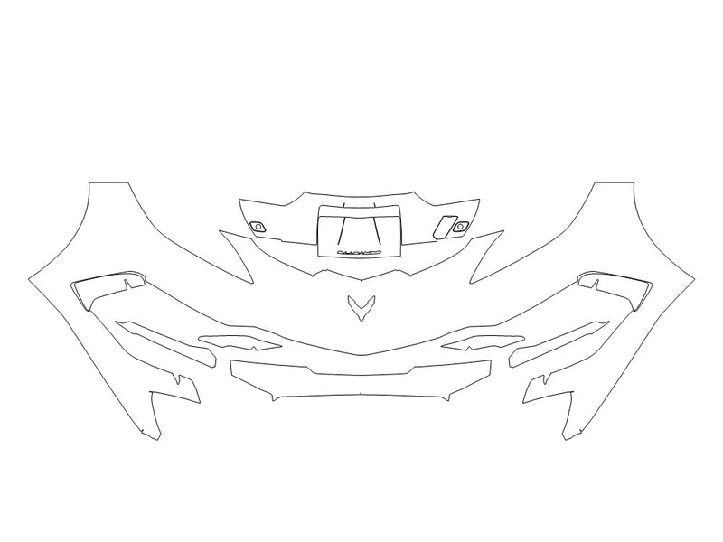 corvette 3M Clear Bra Bumper Precut PPF Diagram