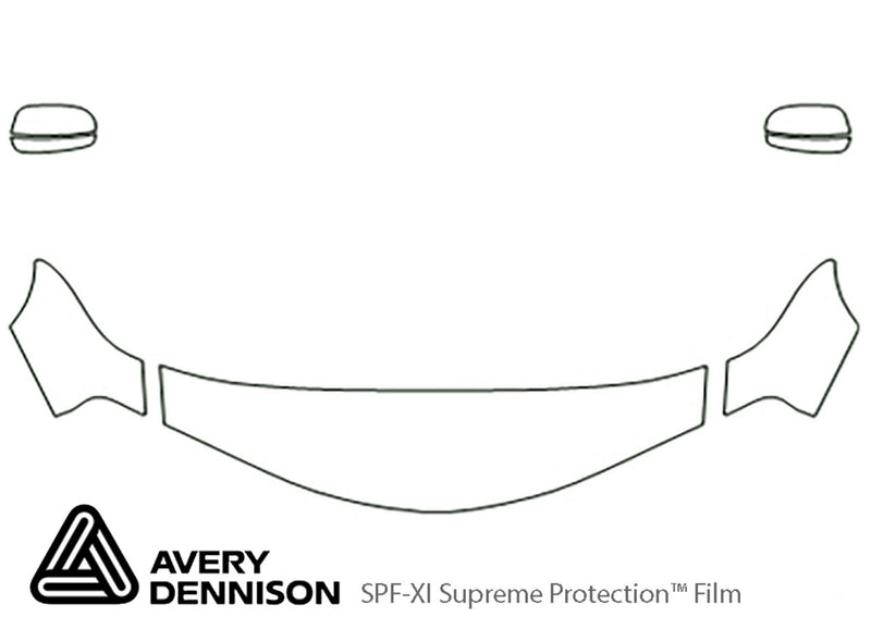impala Avery Dennison Clear Bra Hood Precut PPF Diagram