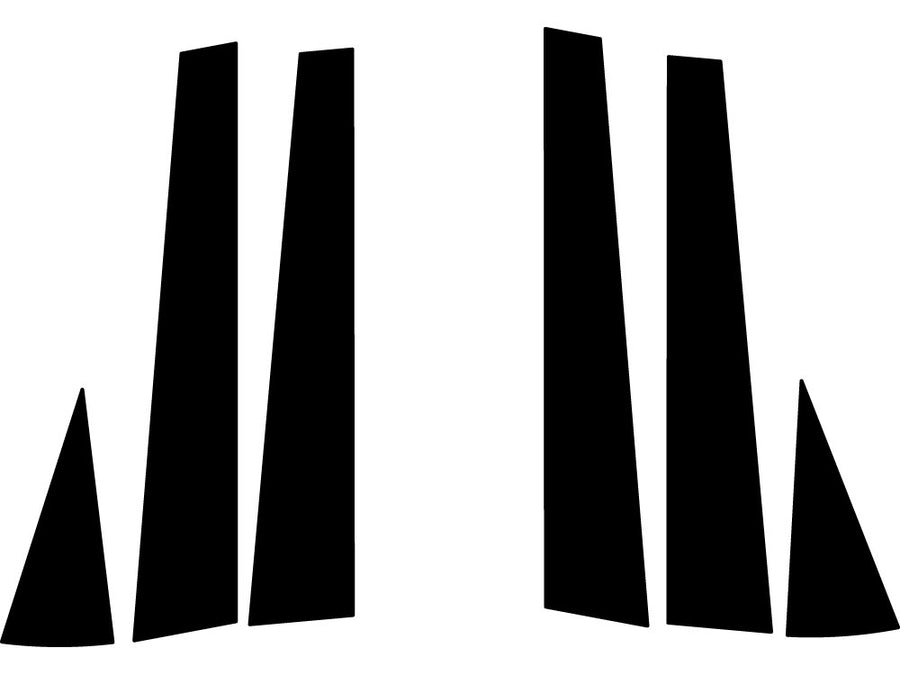 chevrolet impala 2000-2005 Matte Black Pillar Trim Diagram