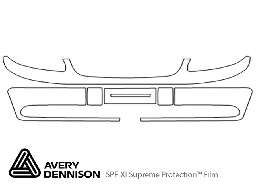 malibu Avery Dennison Clear Bra Bumper Precut PPF Diagram