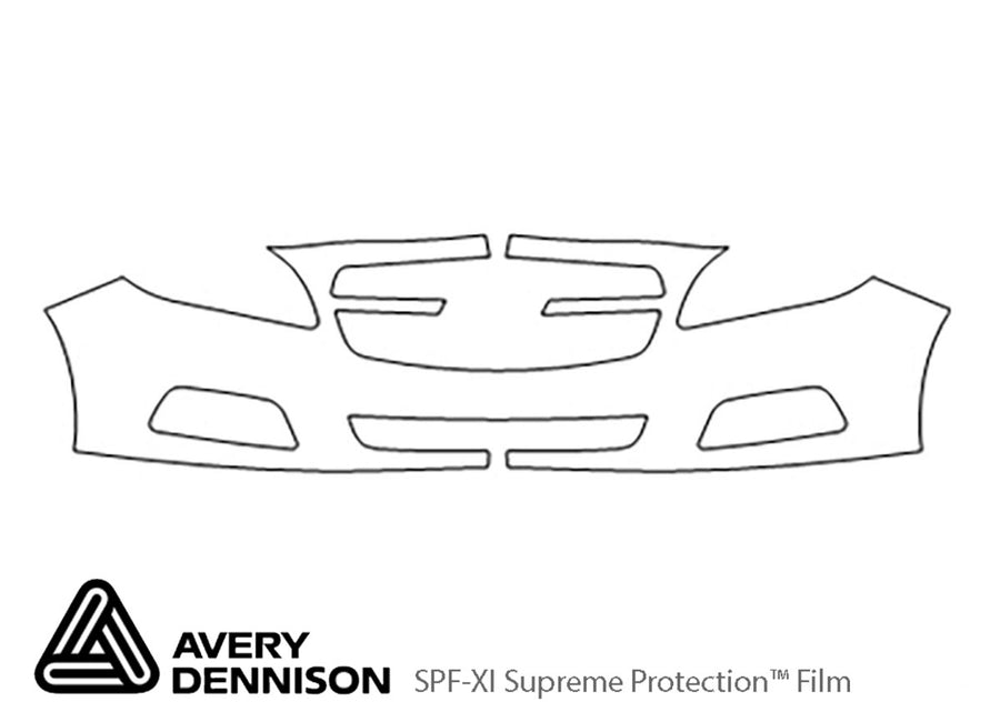malibu Avery Dennison Clear Bra Bumper Precut PPF Diagram