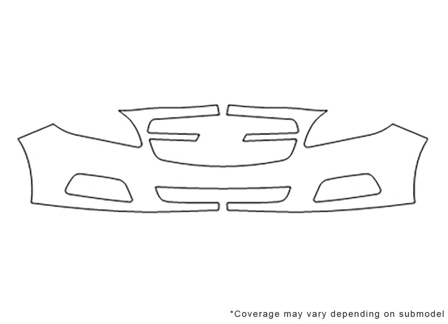 malibu Avery Dennison Clear Bra Bumper Precut PPF Diagram