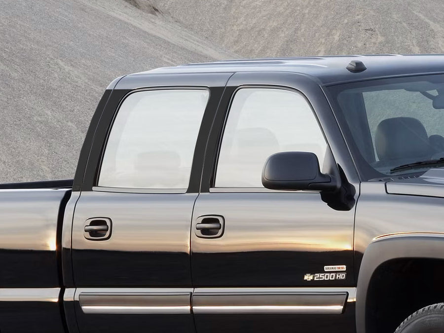 chevrolet silverado 2000-2006 (extended cab) Gloss Black Pillar Cover Diagram