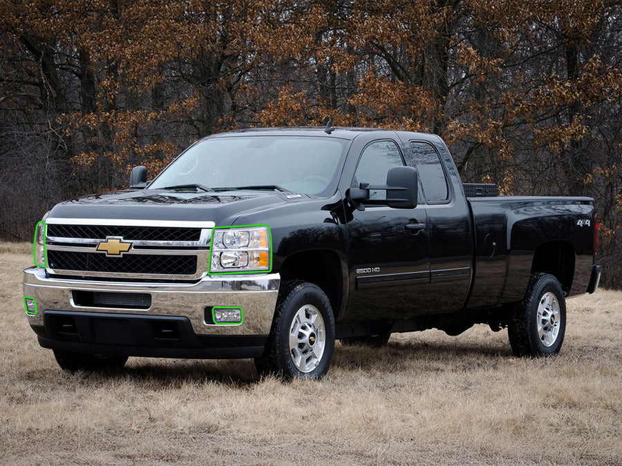 chevrolet silverado 2007-2014 (2500 / 3500) Headlight Protection Installation Location