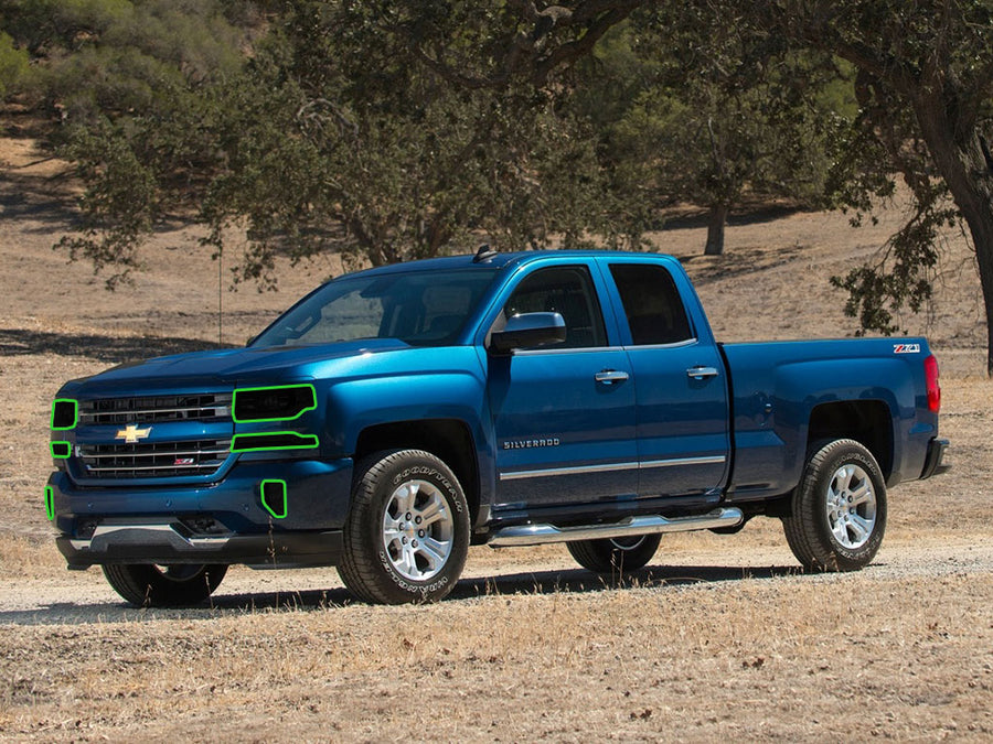 chevrolet silverado 2016-2018 (1500) Headlight Tint Location