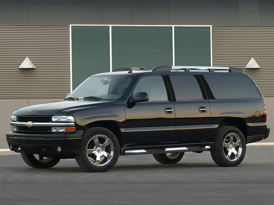 chevrolet suburban 2000-2006 (1500) Brushed Aluminum Black Pillar Trim