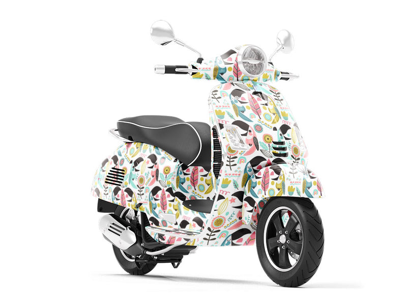 Chit Chat Birds Vespa Scooter Wrap Film
