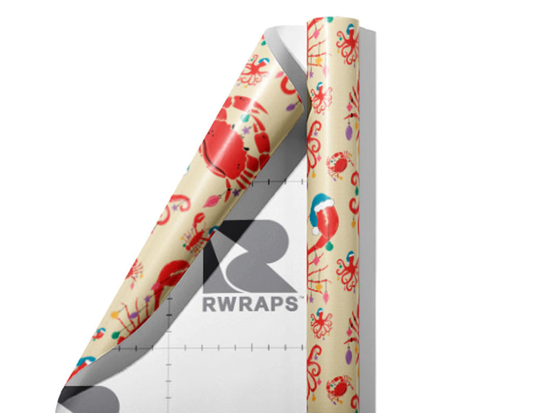 Christmas Seaside Marine Life Wrap Film Sheets~Rwraps Series 914 Christmas Seaside Marine Life Scrolled Sheet~3