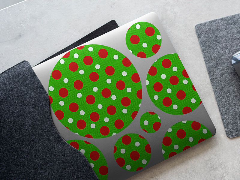 christmas tidings polka dot DIY Laptop Stickers