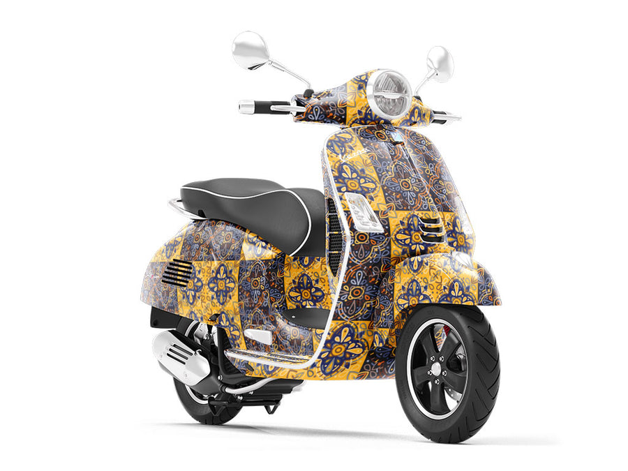 Chrysanthemum Tile Vespa Scooter Wrap Film