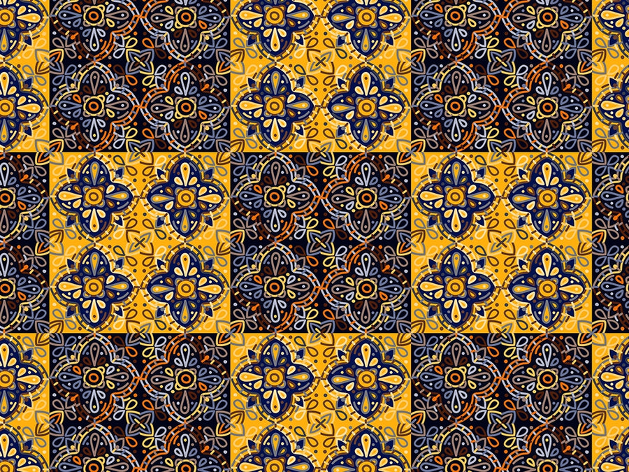 Chrysanthemum Tile Vinyl Wrap Pattern~Rwraps Series 914 Digitally Printed Vinyl Wrap~0