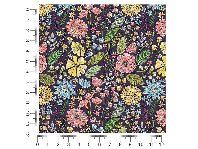chrysanthemum garden floral 1ft x 1ft Craft Sheets