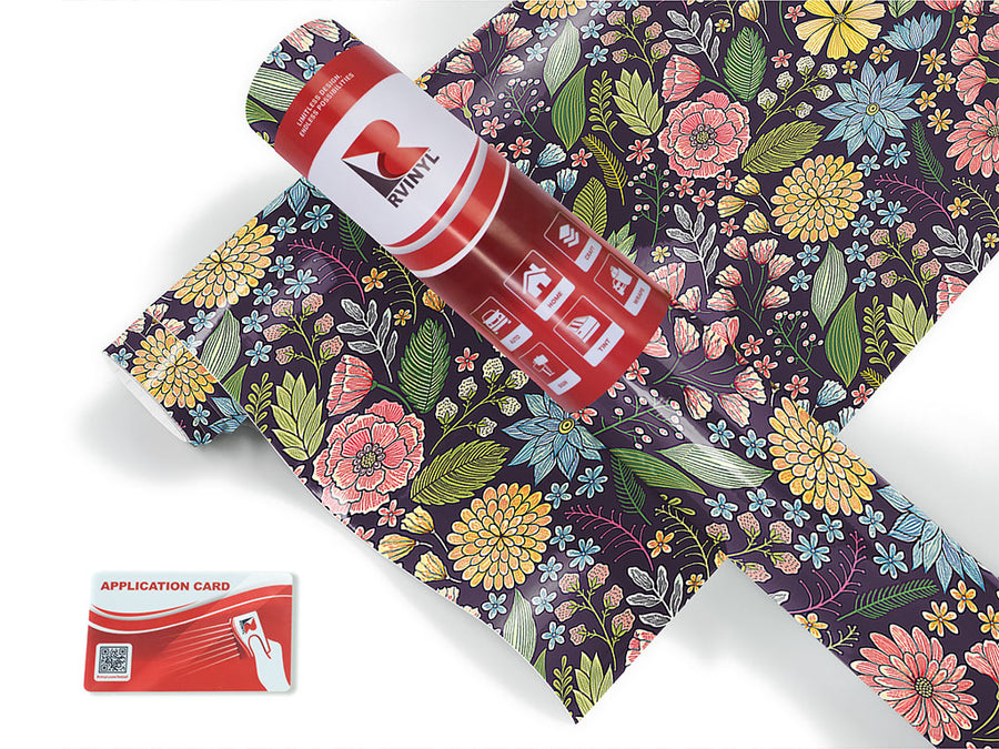 chrysanthemum garden floral Craft Vinyl Roll