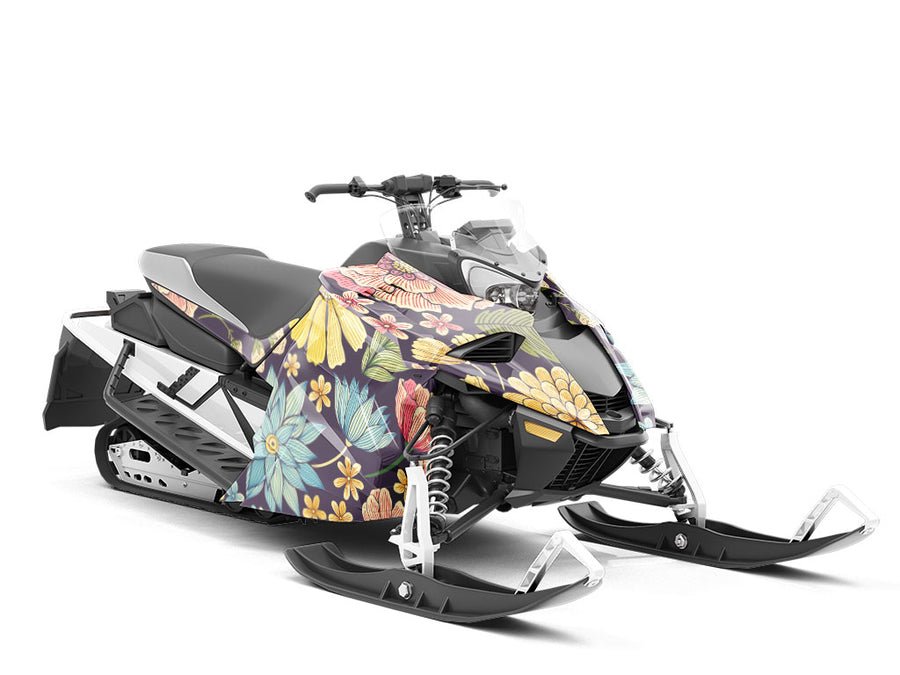 Chrysanthemum Garden Floral Custom Wrapped Snowmobile