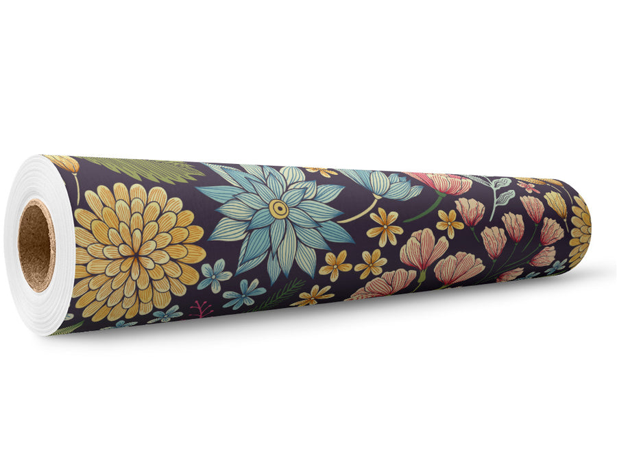 Chrysanthemum Garden Floral Wrap Film Wholesale Roll~Rwraps Series 914 Digitally Printed Vinyl Roll~5