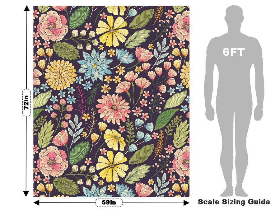 Chrysanthemum Garden Floral Vehicle Wrap Scale~Rwraps Series 914 Chrysanthemum Garden Floral Measurements~1