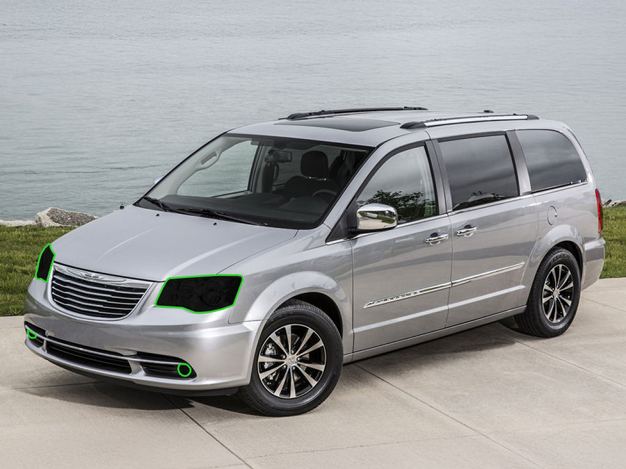 chrysler town and country 2011-2016 Headlight Tint Location