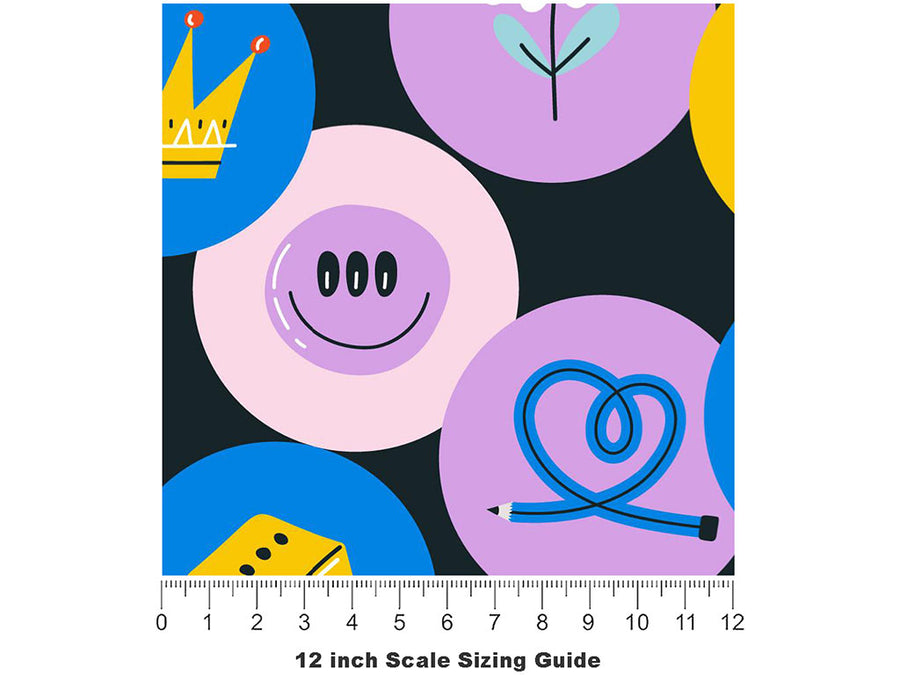 Circular Reasoning Sticker Bomb Vinyl Film Pattern Size 12 inch Scale~Rwraps Circular Reasoning Sticker Bomb Sizing Chart~3