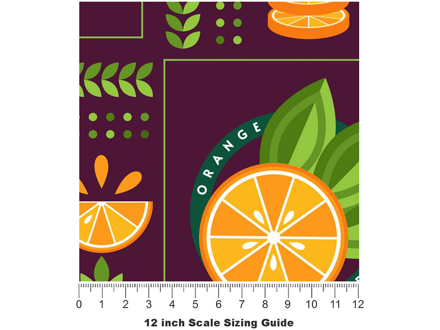 Citrus Champion Fruit Vinyl Film Pattern Size 12 inch Scale~Rwraps Citrus Champion Fruit Sizing Chart~2