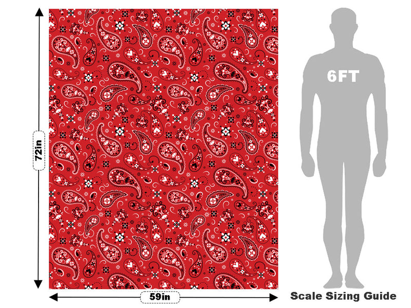 Classic Bandana Paisley Vehicle Wrap Scale~Rwraps Series 914 Classic Bandana Paisley Measurements~1