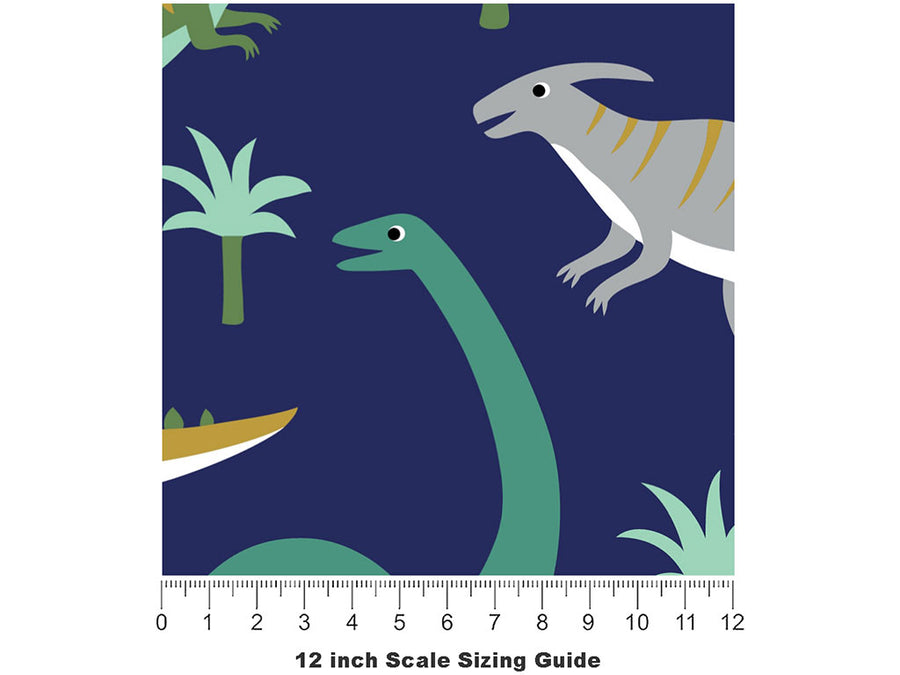 Classic Company Dinosaur Vinyl Film Pattern Size 12 inch Scale~Rwraps Classic Company Dinosaur Sizing Chart~2