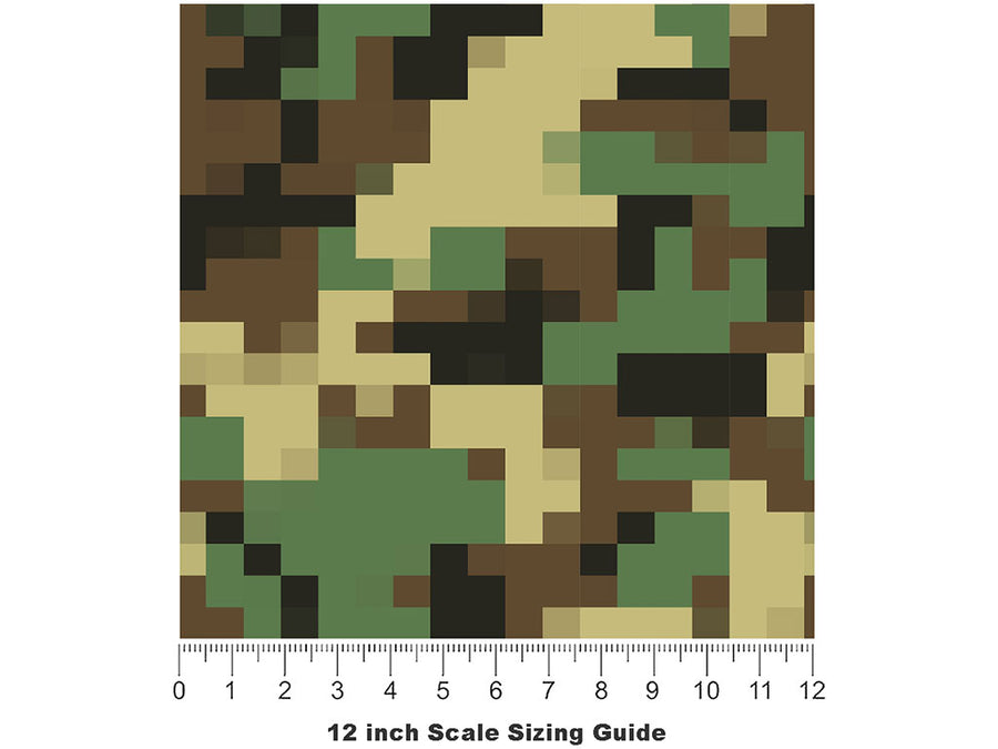 Classic Pattern Pixel Vinyl Film Pattern Size 12 inch Scale~Rwraps Classic Pattern Pixel Sizing Chart~2