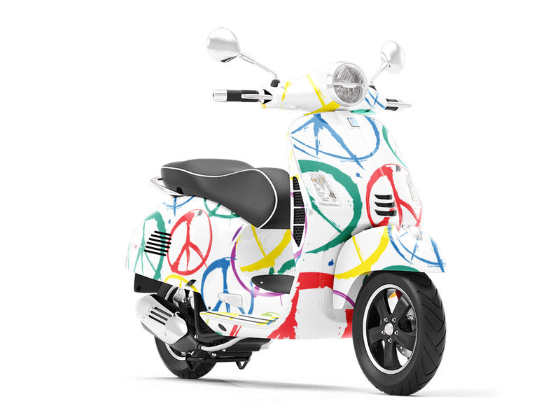 Clean Peace Graffiti Vespa Scooter Wrap Film