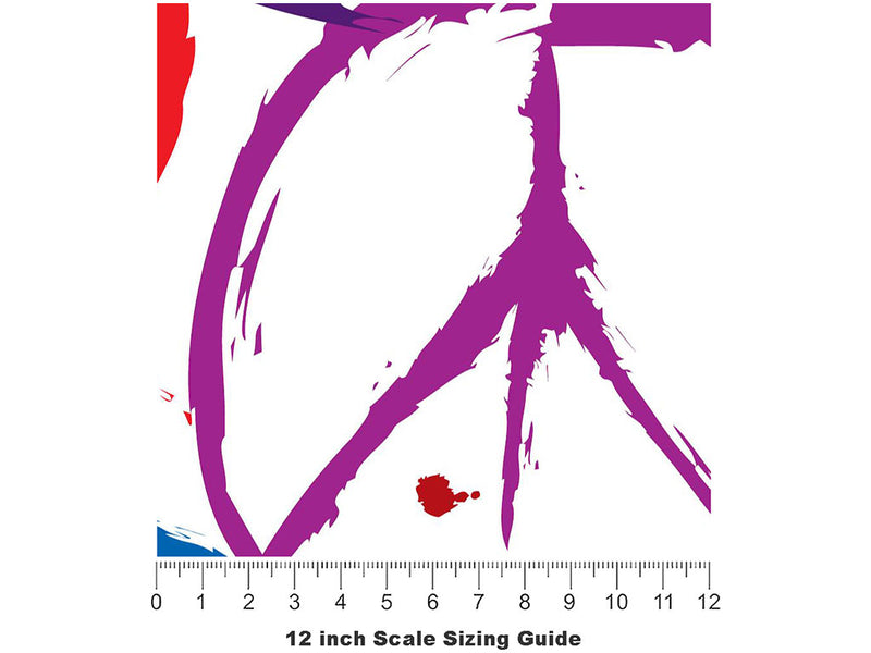 Clean Peace Graffiti Vinyl Film Pattern Size 12 inch Scale~Rwraps Clean Peace Graffiti Sizing Chart~3