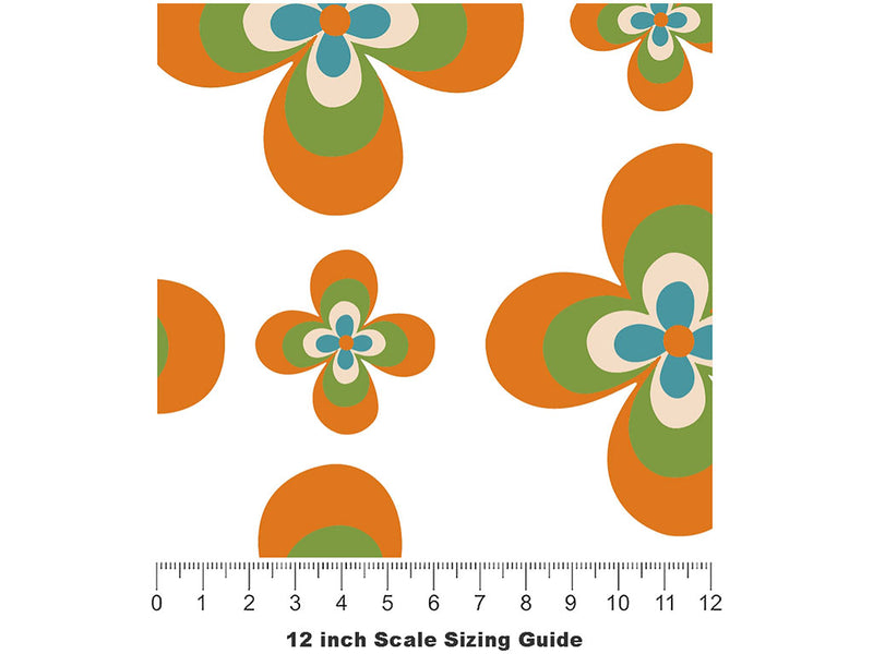 Clear Credence Retro Vinyl Film Pattern Size 12 inch Scale~Rwraps Clear Credence Retro Sizing Chart~2