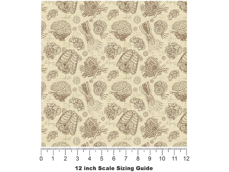 Clockwork Man Steampunk Vinyl Film Pattern Size 12 inch Scale~Rwraps Clockwork Man Steampunk Sizing Chart~2