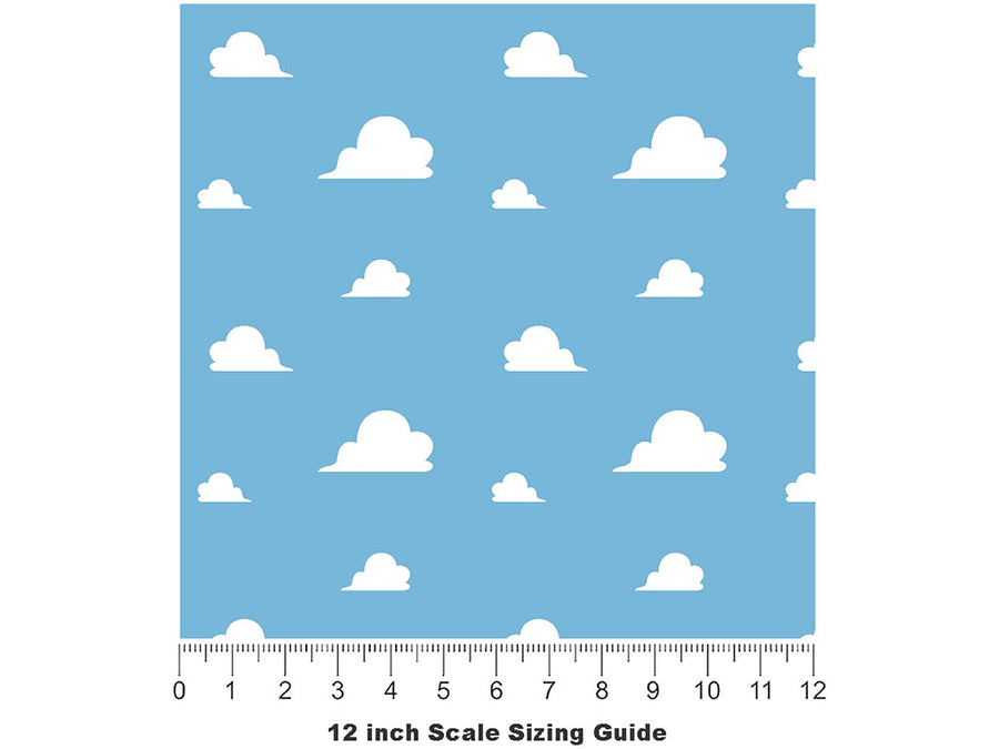 Cloudy Skies Toy Room Vinyl Film Pattern Size 12 inch Scale~Rwraps Cloudy Skies Toy Room Sizing Chart~2