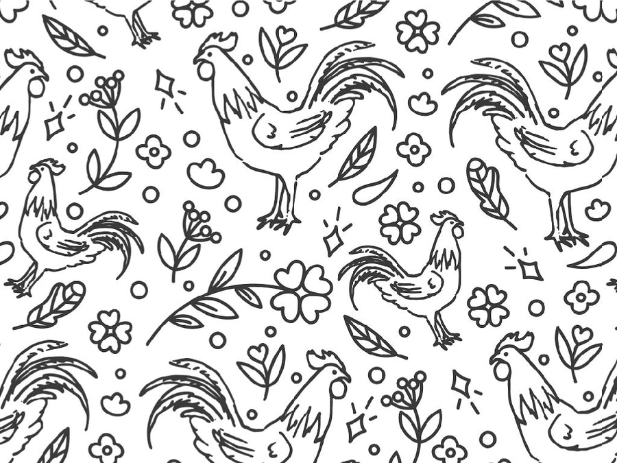 Cockadoodle Doo Birds Vinyl Wrap Pattern~Rwraps Series 914 Digitally Printed Vinyl Wrap~0