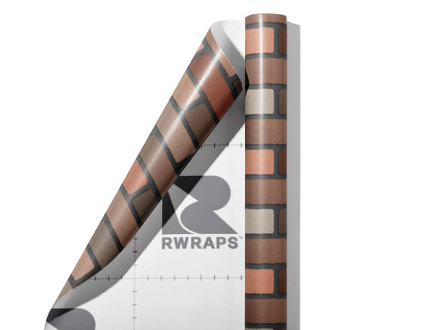 Coffee Brown Brick Wrap Film Sheets~Rwraps Series 914 Coffee Brown Brick Scrolled Sheet~4