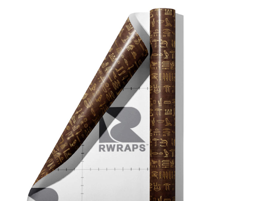 Coffee Hieroglyphs Egyptian Wrap Film Sheets~Rwraps Series 914 Coffee Hieroglyphs Egyptian Scrolled Sheet~3