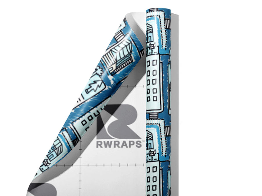 Cold Home Cityscape Wrap Film Sheets~Rwraps Series 914 Cold Home Cityscape Scrolled Sheet~4