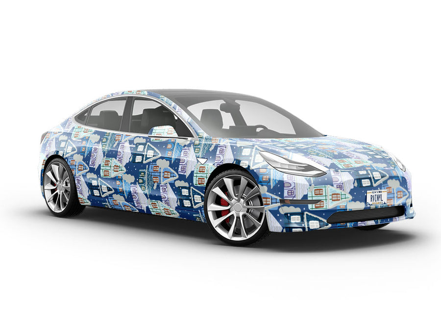 Cold Winter Cityscape Vehicle Vinyl Wrap