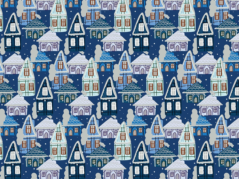 Cold Winter Cityscape Vinyl Wrap Pattern~Rwraps Series 914 Digitally Printed Vinyl Wrap~0