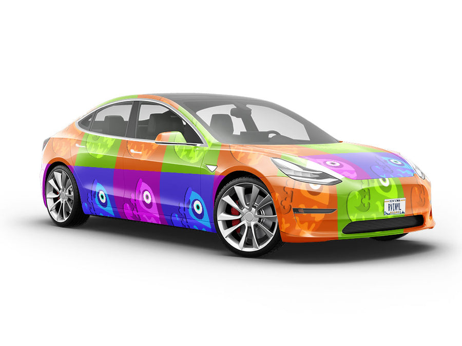 Color Block Reptile Vehicle Vinyl Wrap