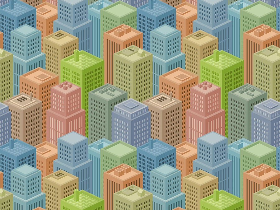 Color Blocks Cityscape Vinyl Wrap Pattern~Rwraps Series 914 Digitally Printed Vinyl Wrap~0