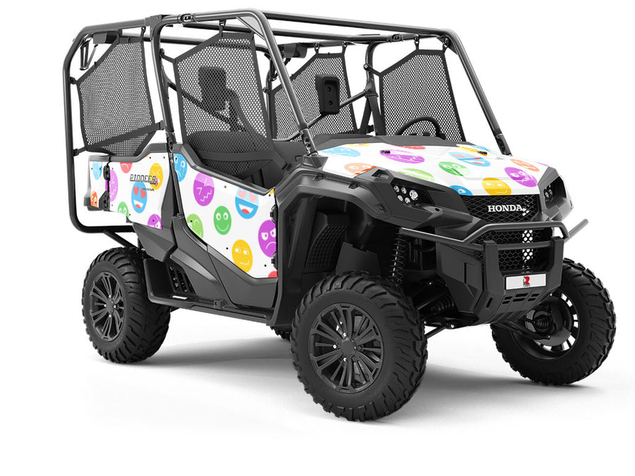 Colored Crazy Emoji Utility Vehicle Vinyl Wrap