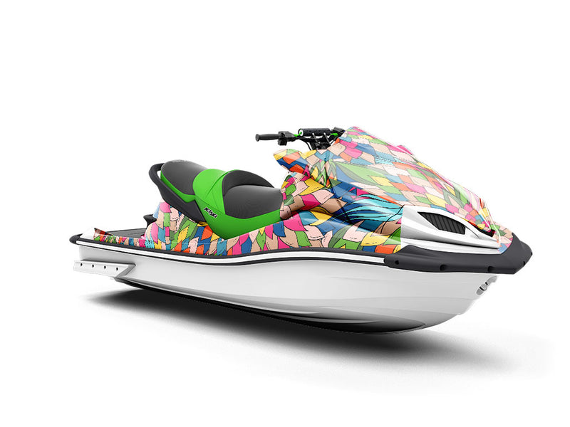Colorful Chloris Floral Jet Ski Vinyl Customized Wrap