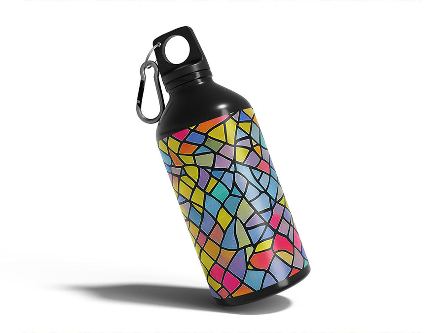 colorful leftovers stained glass Water Bottle DIY Stickers