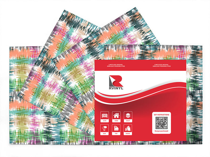 colorful radiowaves abstract geometric Craft Vinyl Sheet Pack